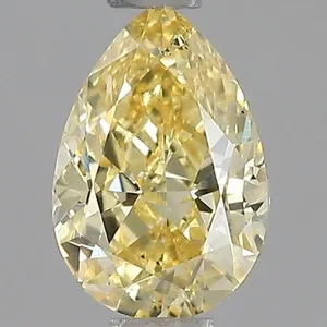 0.86ct PEAR Fancy Intense Yellow VS2 Coloured Lab diamond