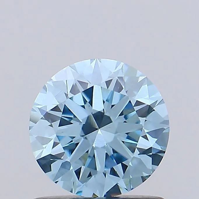 0.93ct ROUND Fancy Vivid Blue VS1 Coloured Lab diamond