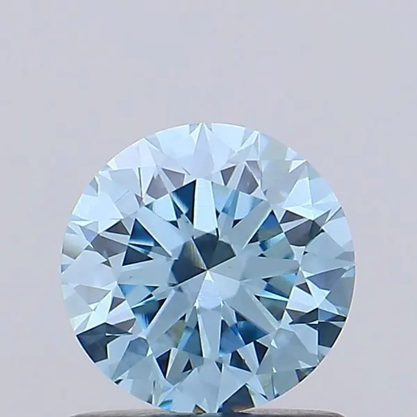 0.93ct ROUND Fancy Vivid Blue VS1 Coloured Lab diamond