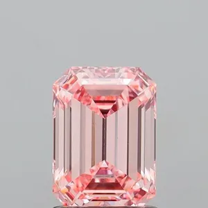 1.52ct EMERALD Fancy Intense Pink VS1 Coloured Lab diamond
