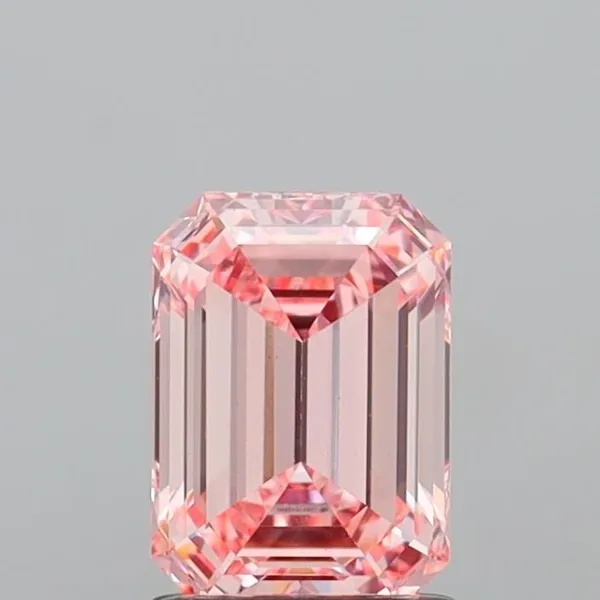 1.52ct EMERALD Fancy Intense Pink VS1 Coloured Lab diamond