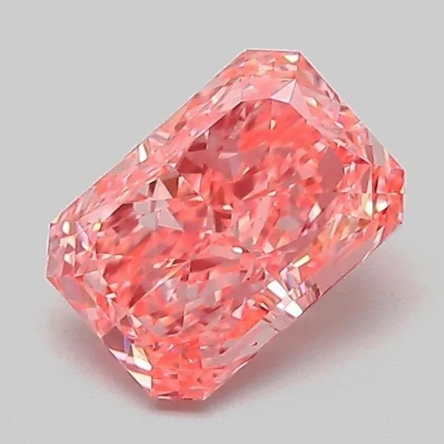 1.03ct RADIANT Fancy Vivid Pink VVS2 Coloured Lab diamond