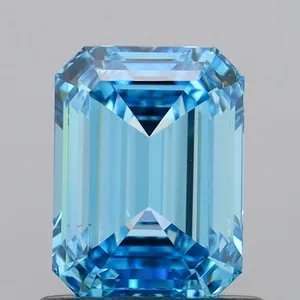 1ct EMERALD Fancy Vivid Blue VS2 Coloured Lab diamond