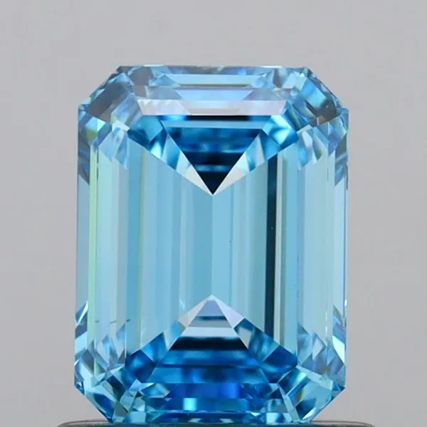 1ct EMERALD Fancy Vivid Blue VS2 Coloured Lab diamond