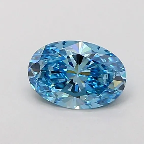 0.97ct OVAL Fancy Vivid Blue VS1 Coloured Lab diamond