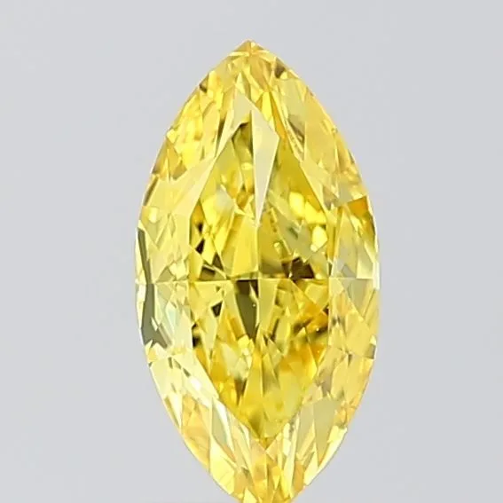 1.07ct MARQUISE Fancy Vivid Yellow VVS1 Coloured Lab diamond