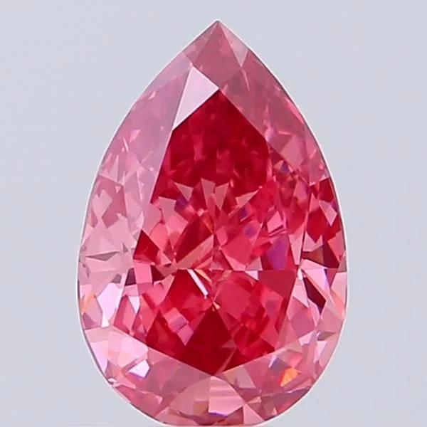 0.84ct PEAR Fancy Vivid Pink VVS2 Coloured Lab diamond
