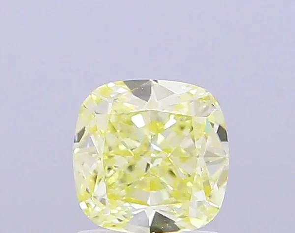 1.02ct CUSHION Fancy Light Yellow VS1 Coloured Lab diamond