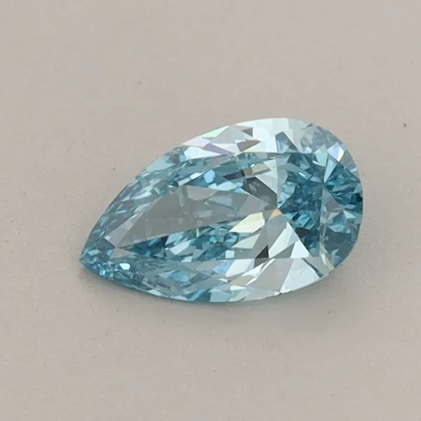 0.4ct PEAR Fancy Vivid Blue VS1 Coloured Lab diamond