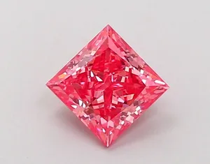 1.02ct PRINCESS Fancy Vivid Pink VS1 Coloured Lab diamond
