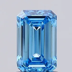 1.06ct EMERALD Fancy Vivid Blue VS2 Coloured Lab diamond