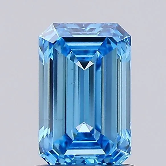 1.06ct EMERALD Fancy Vivid Blue VS2 Coloured Lab diamond