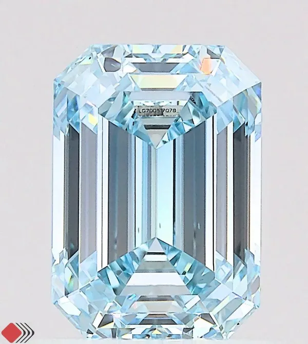 1.04ct EMERALD Fancy Intense Blue VS1 Coloured Lab diamond