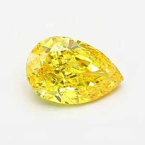 0.74ct PEAR Fancy Vivid Yellow VVS2 Coloured Lab diamond