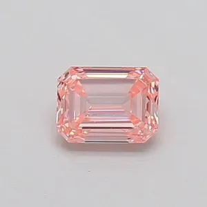 0.34ct EMERALD Fancy Intense Pink VS1 Coloured Lab diamond