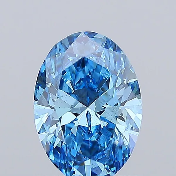 1.01ct OVAL Fancy Vivid Blue SI1 Coloured Lab diamond