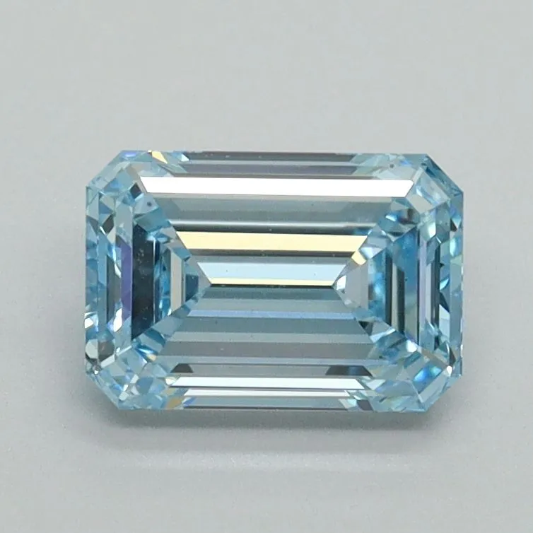 1.13ct EMERALD Fancy Vivid Blue VS1 Coloured Lab diamond
