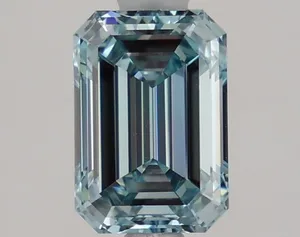 1.54ct EMERALD Fancy Intense Greenish Blue VVS2 Coloured Lab diamond