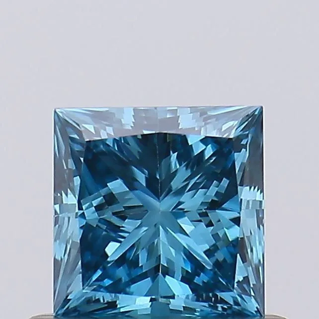 0.51ct PRINCESS Fancy Vivid Blue VS1 Coloured Lab diamond