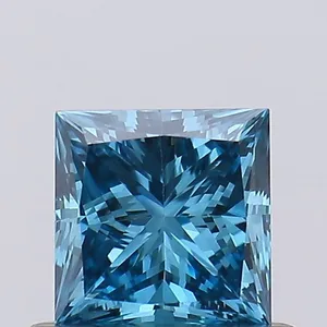 0.51ct PRINCESS Fancy Vivid Blue VS1 Coloured Lab diamond