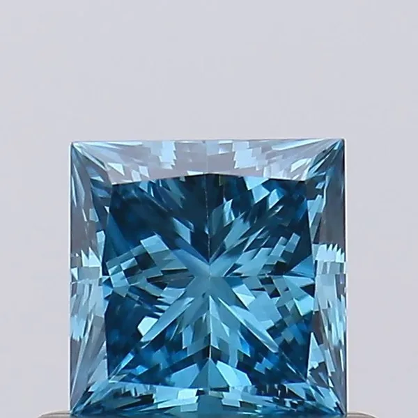 0.51ct PRINCESS Fancy Vivid Blue VS1 Coloured Lab diamond