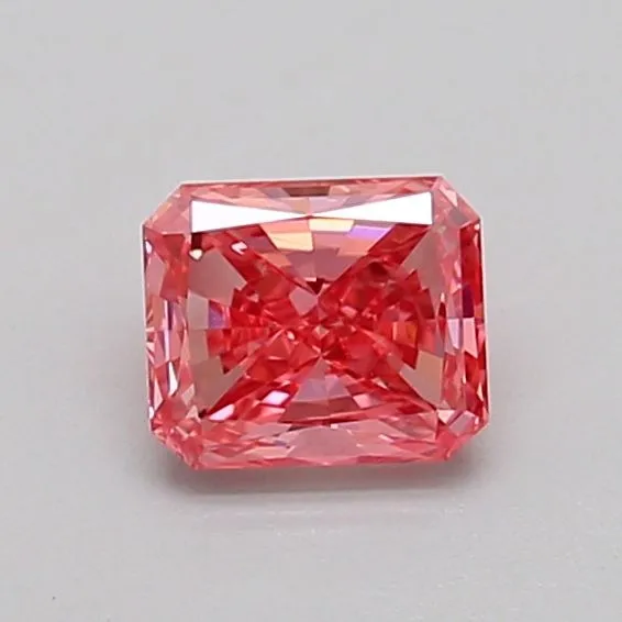 0.51ct RADIANT Fancy Vivid Pink VVS2 Coloured Lab diamond