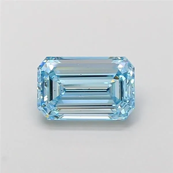 1.5ct EMERALD Fancy Vivid Blue VS2 Coloured Lab diamond