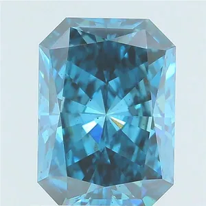 1.09ct RADIANT Fancy Vivid Blue VS2 Coloured Lab diamond