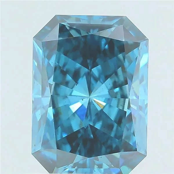 1.09ct RADIANT Fancy Vivid Blue VS2 Coloured Lab diamond