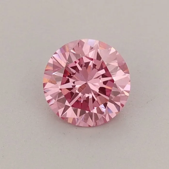 0.47ct ROUND Fancy Vivid Pink VS1 Coloured Lab diamond