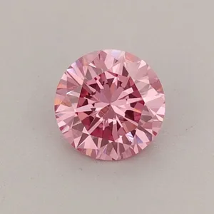 0.47ct ROUND Fancy Vivid Pink VS1 Coloured Lab diamond