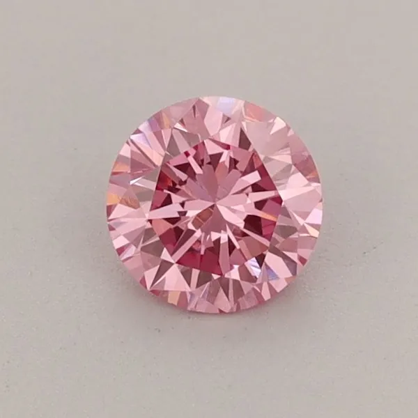 0.47ct ROUND Fancy Vivid Pink VS1 Coloured Lab diamond