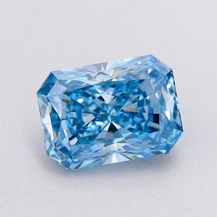 1.09ct RADIANT Fancy Vivid Blue VVS2 Coloured Lab diamond