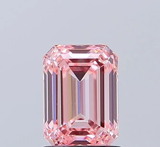 1.51ct EMERALD Fancy Vivid Pink VS1 Coloured Lab diamond