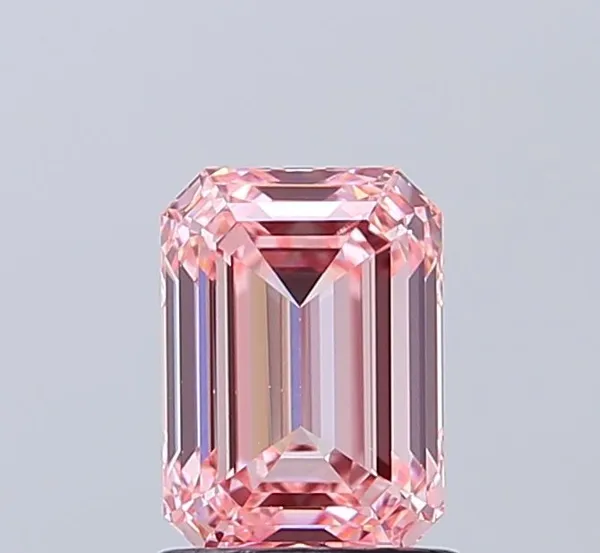 1.51ct EMERALD Fancy Vivid Pink VS1 Coloured Lab diamond