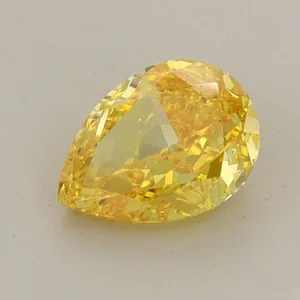 0.83ct PEAR Fancy Vivid Yellow VVS2 Coloured Lab diamond