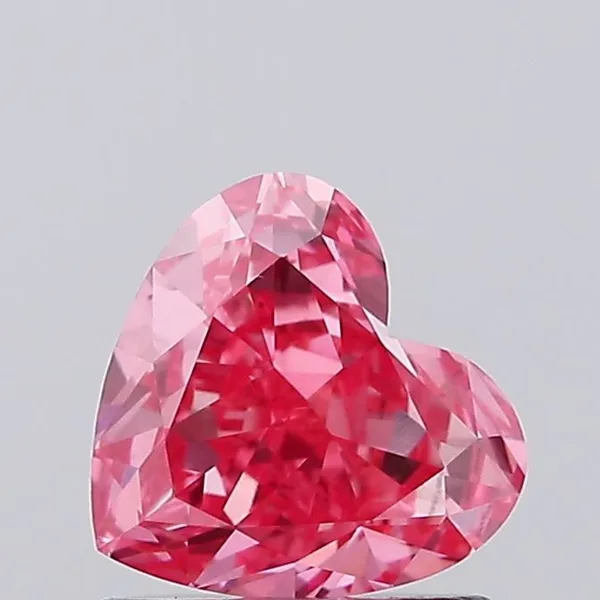 1.15ct HEART Fancy Vivid Pink VVS2 Coloured Lab diamond