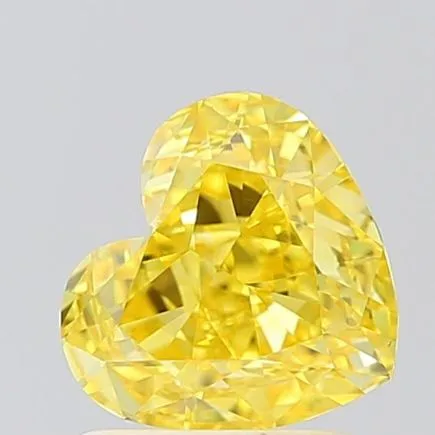 1.31ct HEART Fancy Vivid Yellow VS1 Coloured Lab diamond