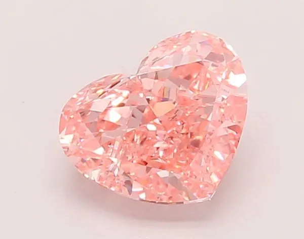 1.52ct HEART Fancy Vivid Pink VVS2 Coloured Lab diamond