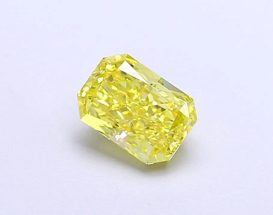 1.03ct RADIANT Fancy Vivid Yellow VVS2 Coloured Lab diamond