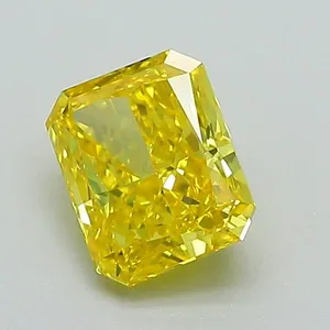 0.92ct RADIANT Fancy Vivid Yellow VS1 Coloured Lab diamond