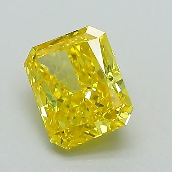 0.92ct RADIANT Fancy Vivid Yellow VS1 Coloured Lab diamond