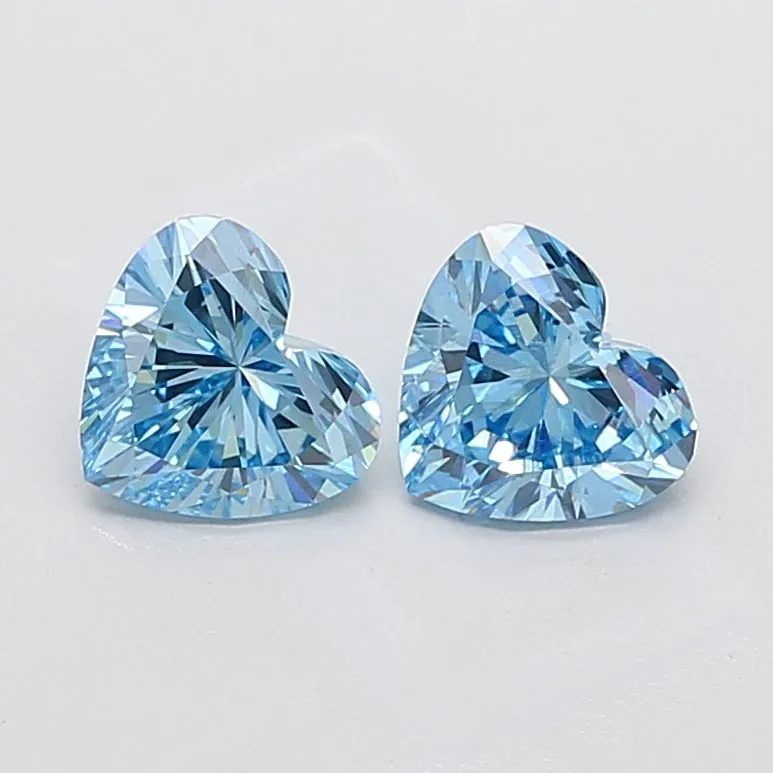 1.02ct HEART Fancy Vivid Blue VS1 Coloured Lab diamond