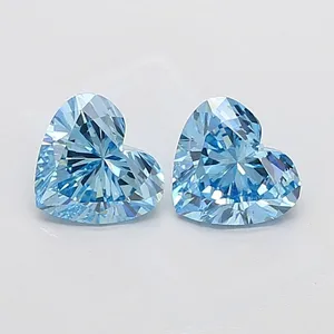 1.02ct HEART Fancy Vivid Blue VS1 Coloured Lab diamond