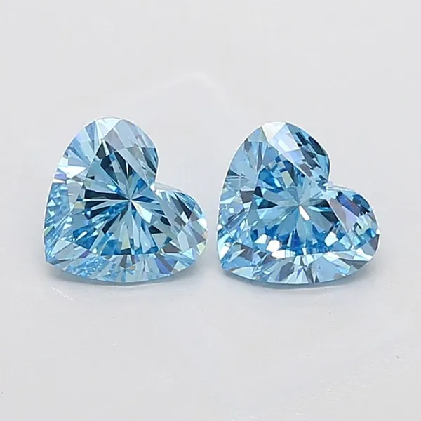 1.02ct HEART Fancy Vivid Blue VS1 Coloured Lab diamond