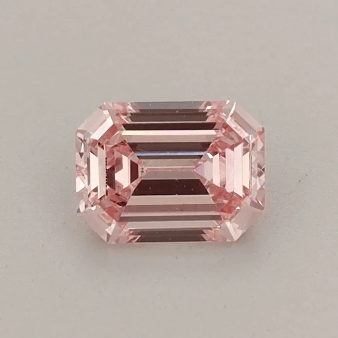 0.48ct EMERALD Fancy Intense Pink VS1 Coloured Lab diamond