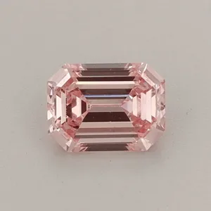 0.48ct EMERALD Fancy Intense Pink VS1 Coloured Lab diamond