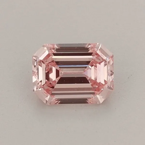 0.48ct EMERALD Fancy Intense Pink VS1 Coloured Lab diamond