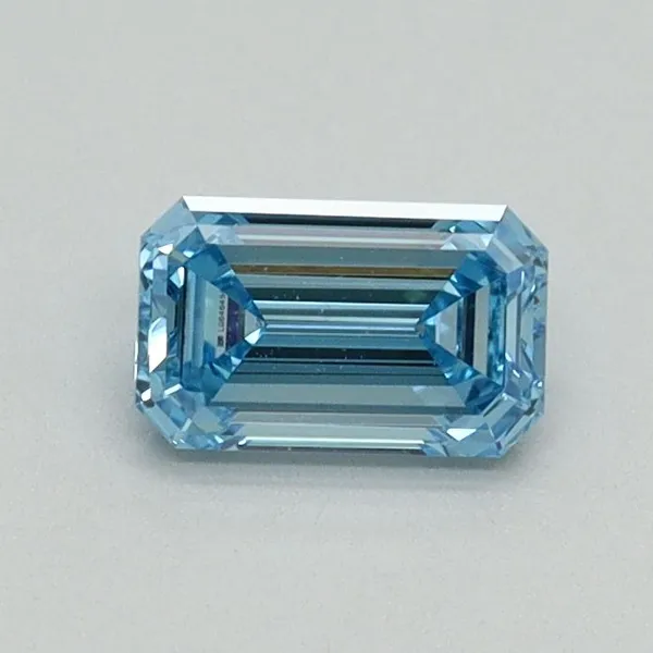 0.52ct EMERALD Fancy Vivid Blue VVS2 Coloured Lab diamond