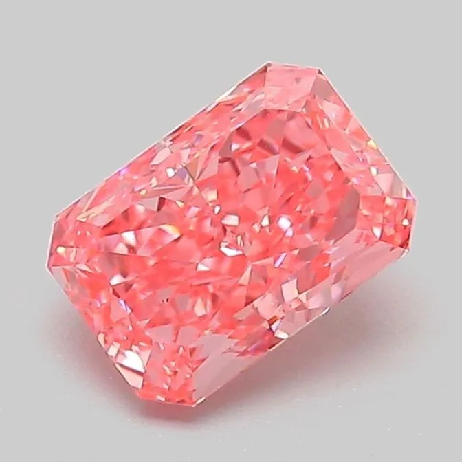 1.10ct RADIANT Fancy Vivid Pink VVS2 Coloured Lab diamond